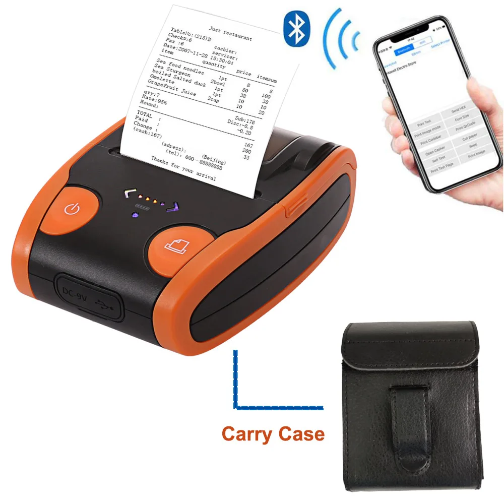 RUGLINE Мини Bluetooth принтер термопринтер Карманный Портативный квитанция билетов USB