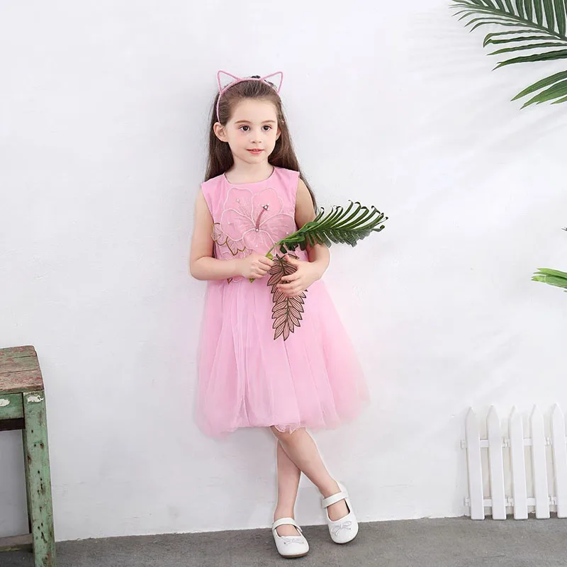 VFOCHI/платья принцесса для девочек летняя одежда девочек-подростков цвет розовый