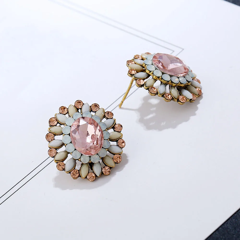 Женские серьги с кристаллами|Серьги-гвоздики| |