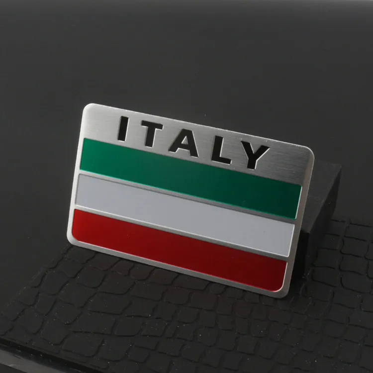 Italy Германия, Франция, Италия, Россия, Греция, Канада, Англия, ОАЭ, Национальный флаг, алюминиевая эмблема, Этикетировочная наклейка, украшение для стайлинга автомобилей - Цвет: Italy