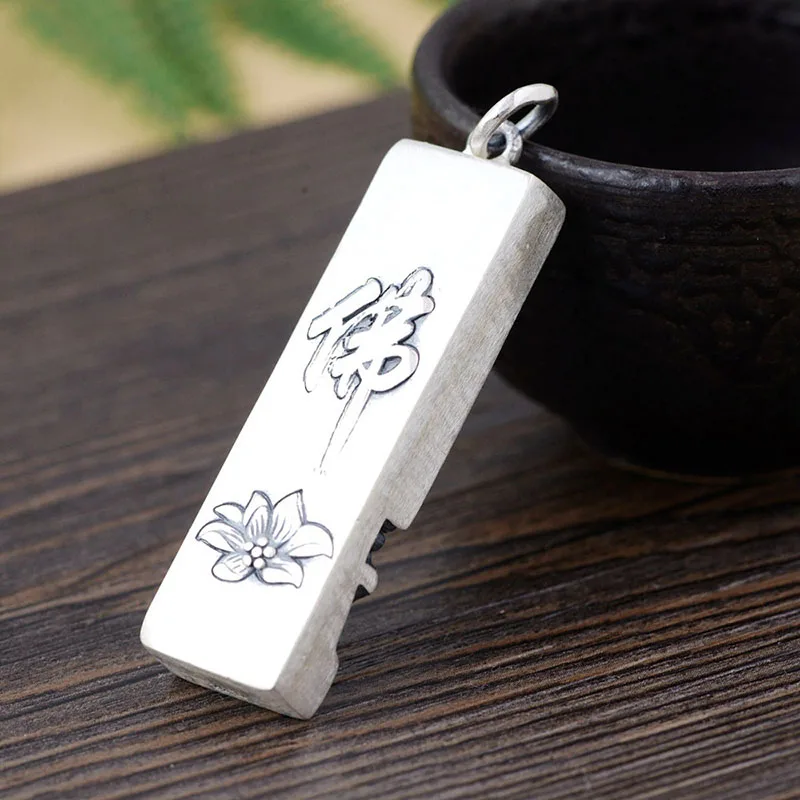 MAYONES 925 Silver Figure Pendant Lotus Flower Buddha 100% Pure S990 Original Thai Pendants for Women Men Jewelry Making | Украшения и
