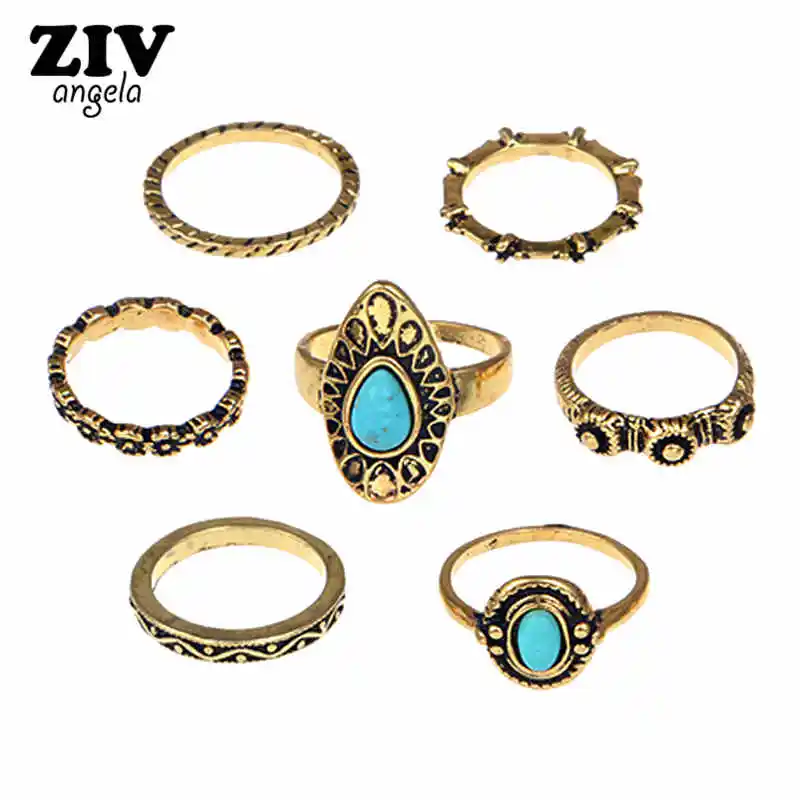 Набор турецких колец в стиле ретро женский кольцо на палец с гравировкой из
