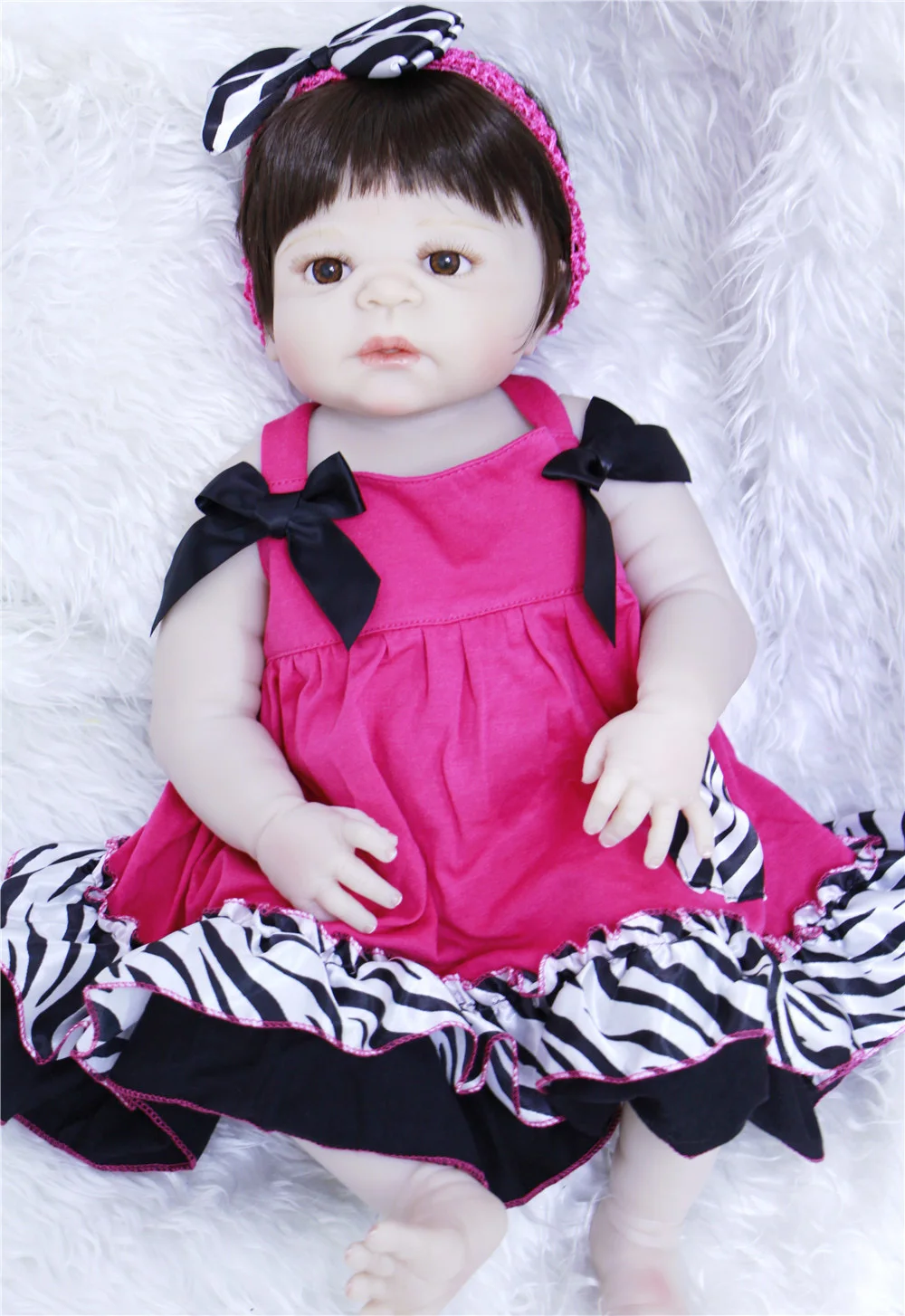 57cm 23inch Reborn FULL Silicone Baby Doll Toy Vinyl realistic white skin cute princess Birthday Xmas Gift Play House Bonecas | Игрушки и