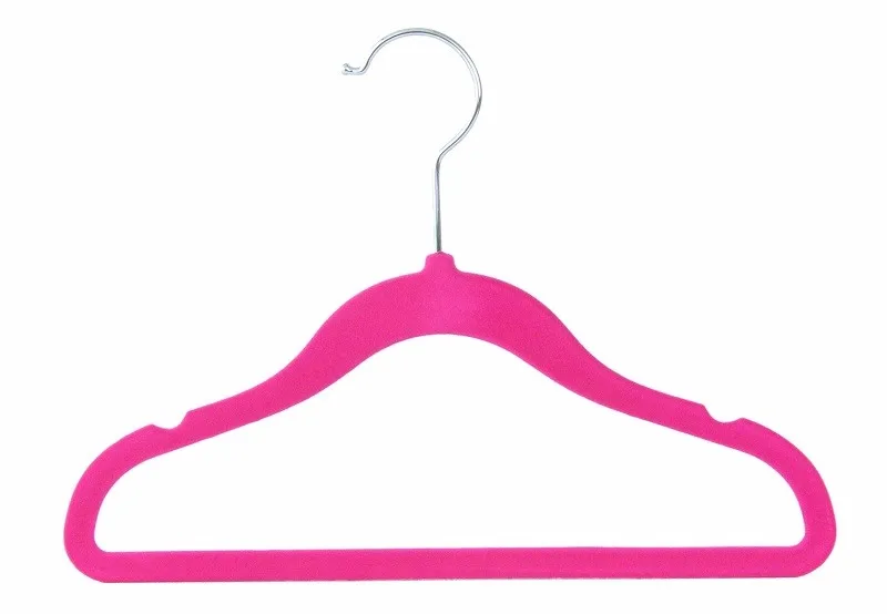 Hangerlink/розовые детские стандартные бархатные платья, вешалки для подвешивания, не скользящие, ультра тонкие, с u-образным вырезом(30 шт./лот