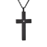 charm stainless steel black different style cross cremation pendant memorial necklace ashes urn keepsake funeral men jewelry