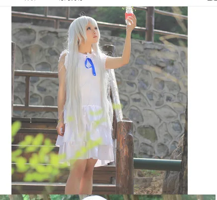 Костюм для косплея Ano Hi Mita Hana no Namae o Bokutachi wa Mada Shiranai белое летнее платье Хэллоуина