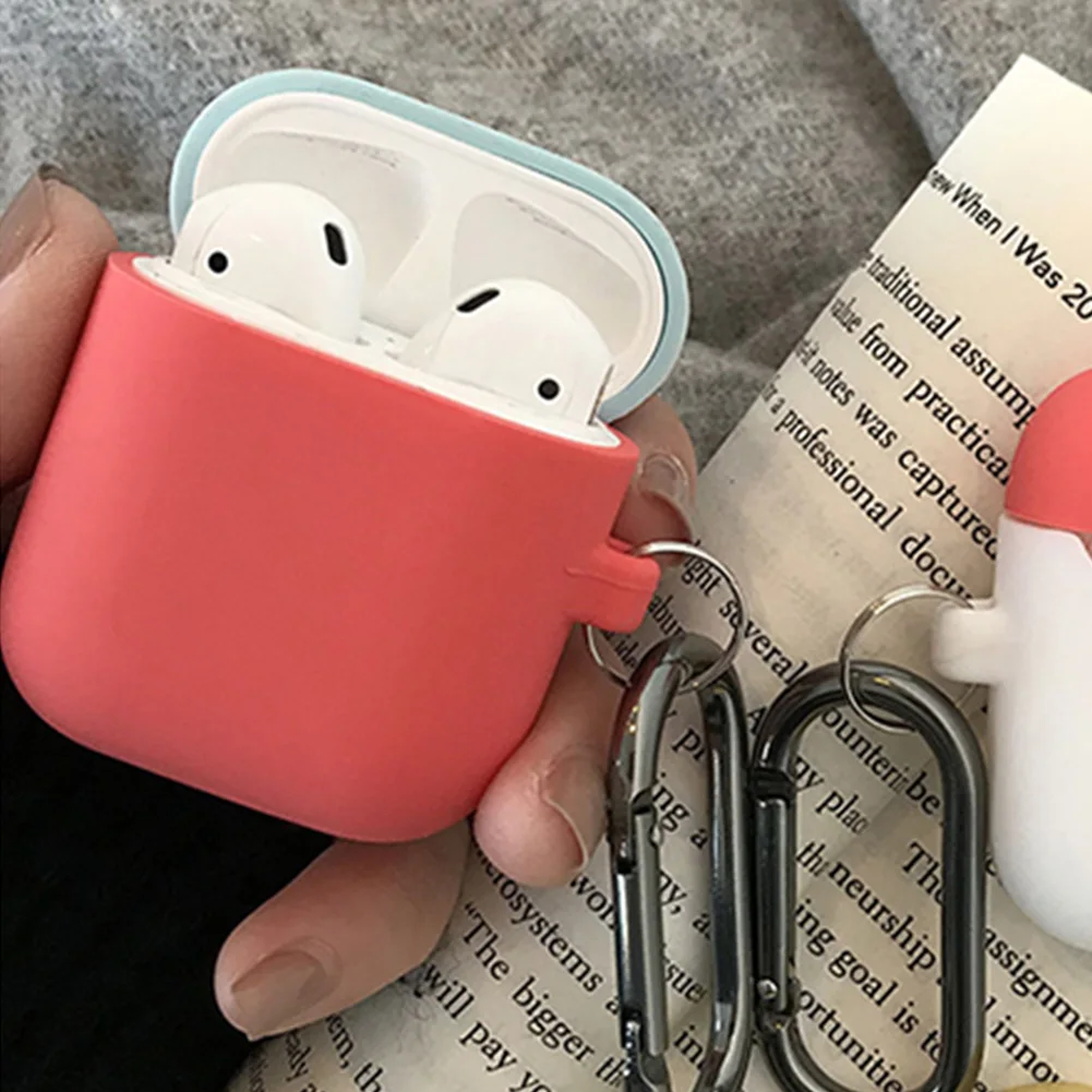 Двойной колпачок силиконовый чехол для Airpods наушники беспроводные Bluetooth наушники пылезащитный мягкий корпус для Airpods подарок
