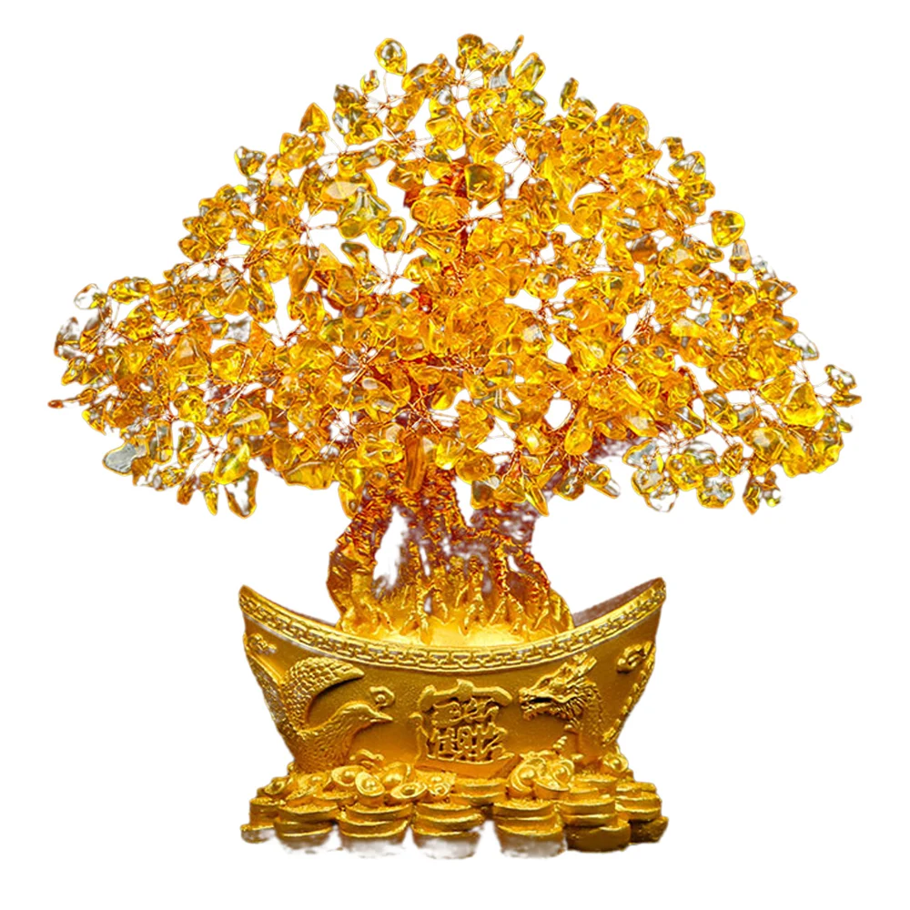 Gold Ingot Tree Ornament Fortune Beautiful Yuanbao Golden Wedding Home Decoration Gift Crafts | Дом и сад