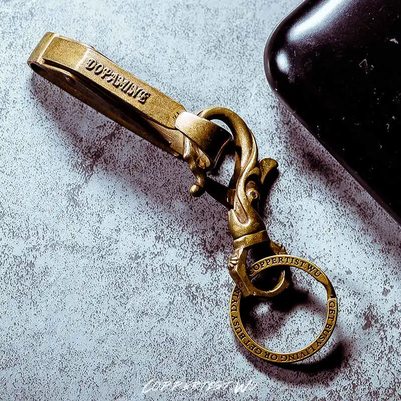Coppertist. wu Бронзовый латунный зажим на ремень крюк металлический коготь висячий ремень пряжка брелок для ключей в виде пояса Висячие застежки брелок для ключей - Цвет: Type 3