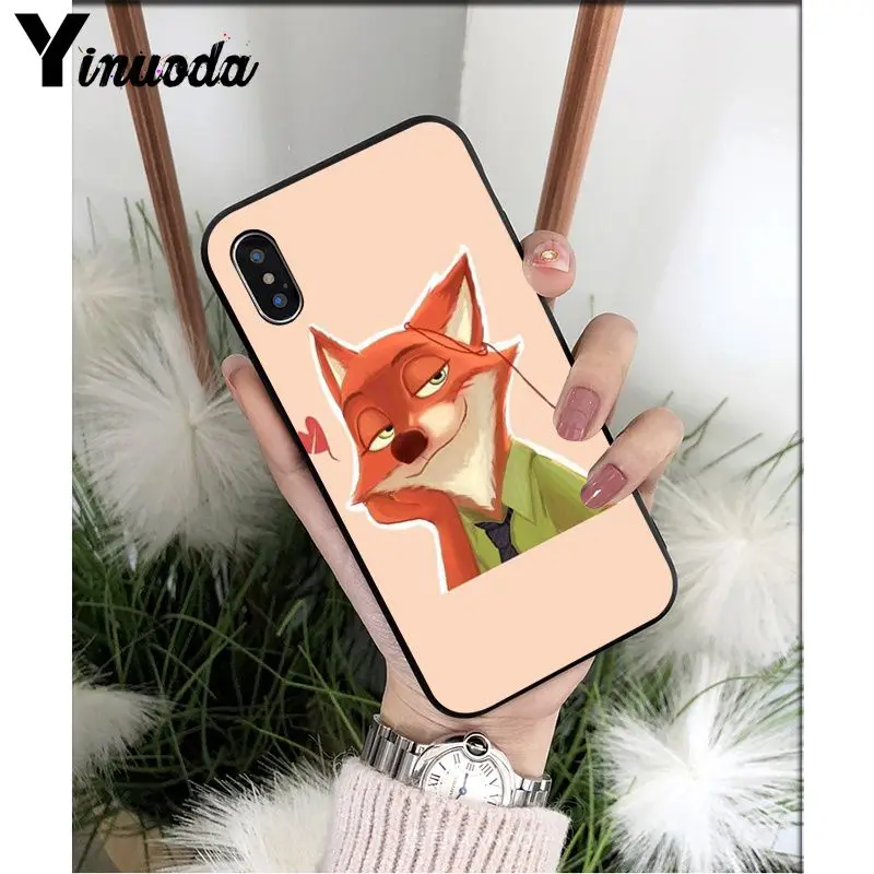 Yinuoda Zootopia Lover fox rabbit DIY раскрашенный красивый чехол для телефона для iPhone X XS MAX 6 6s 7 7plus 8 8Plus 5 5S SE XR