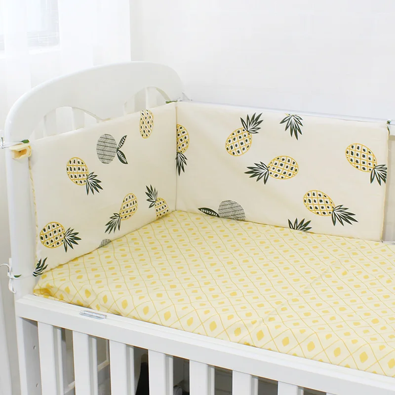 Pineapple 1Pcs Для детской кроватки, мягкие детские носки из дышащей хлопковой ткани для малышей защита для кроватки для детей; Высота сидения для кроватки детские Постельное белье 120 см за шт - Цвет: Pineapple 1Pcs