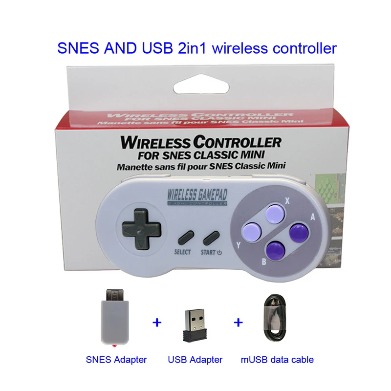 Беспроводные геймпады 2 4 ГГц джойстик Джойстик контроллер для SNES NES классический