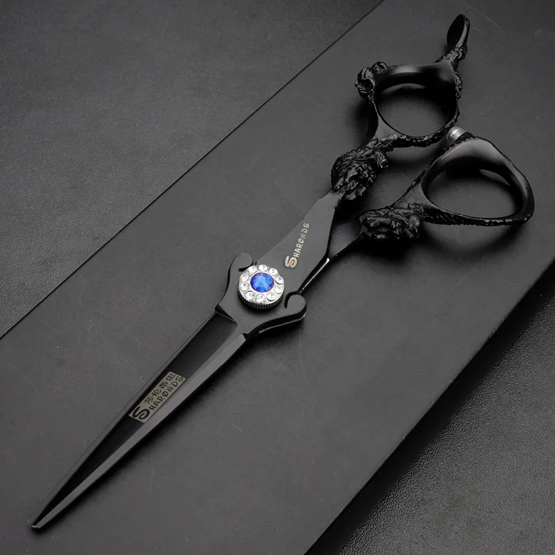 6inch cut Black 5,5/6 дюймов Парикмахерские ножницы для волос профессиональные высококачественные Парикмахерские ножницы для стрижки волос Истончение 440c золото - Цвет: 6inch cut Black