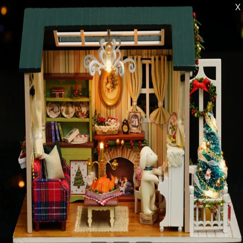 New CuteRoom Z-009-A Dollhouse Handmake DIY Doll House Miniature Kit Collection Christmas Gift With Light Toy For Children | Игрушки и