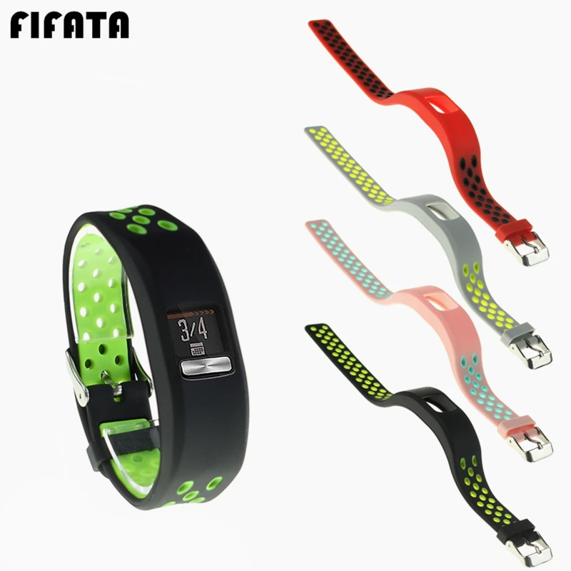 Силиконовый ремешок FIFATA для Garmin Vivofit 4 сменный двухцветный браслет аксессуары