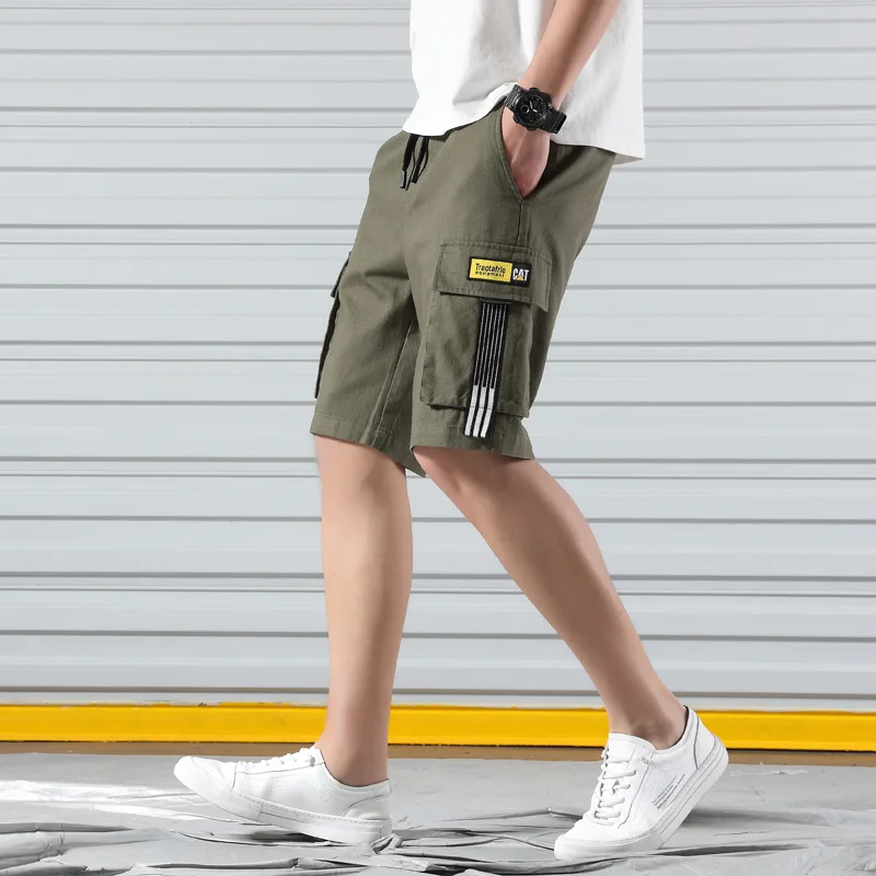

2019 summer casual short pants 100% cotton mid waist men shorts with two big space pocket size M to 5XL