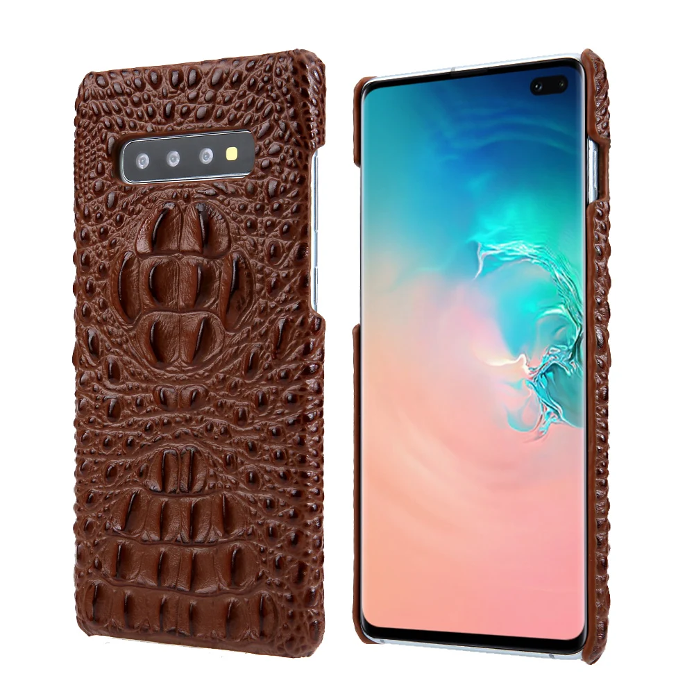 Модный крутой роскошный 3D чехол из натуральной кожи крокодила для Samsung Galaxy S8 S9 Plus