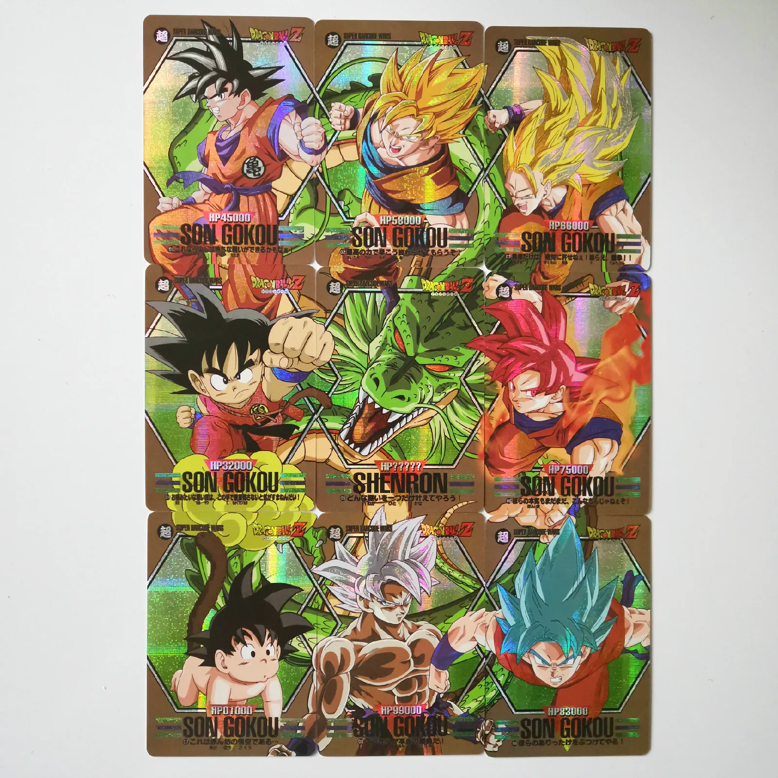 9pcs Gauze Flash 9 шт. 9 в 1 супер Dragon Ball-Z герои боевой карты Ultra Instinct Goku Vegeta супер игровая коллекция карт - Цвет: 9pcs Gauze Flash