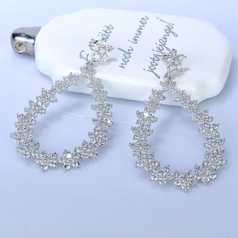 2015 Factory Waterdrop AAA CZ Earrings for Women Bridal Wedding Jewelry Luxury Banquet Dress Accessories GLE4508 | Украшения и