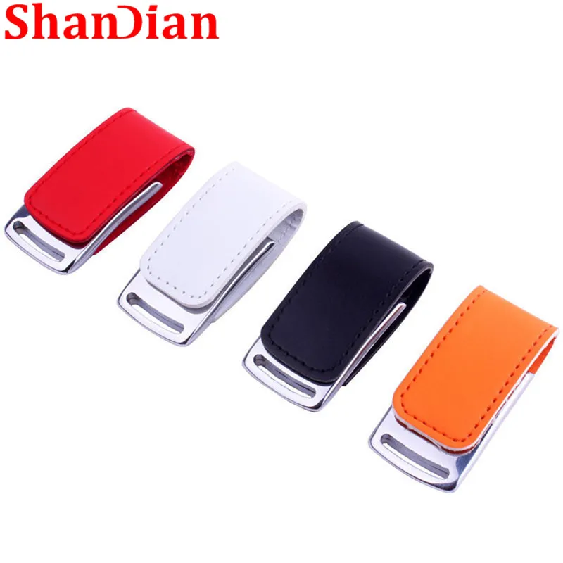 Брелок SHANDIAN из натуральной кожи и металла USB флеш накопитель на цепочке модный