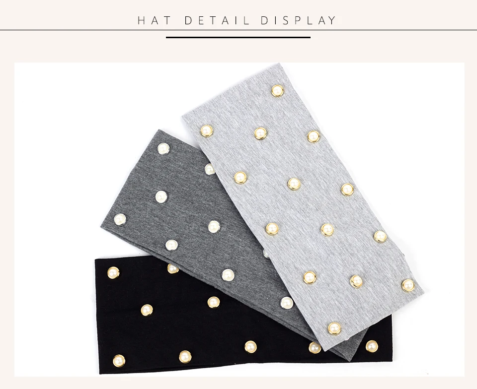 Geebro/Новинка года, весенне-летние модные женские повязки на голову, жемчужные широкие мягкие хлопковые женские повязки для волос, плоские аксессуары для волос DD735