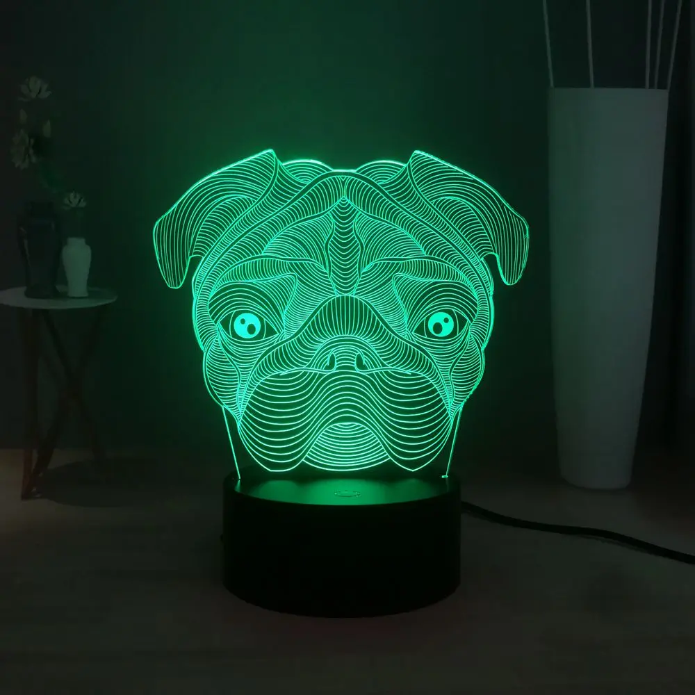 Новый мультфильм Милая голова собаки светодиодный детский ночник USB