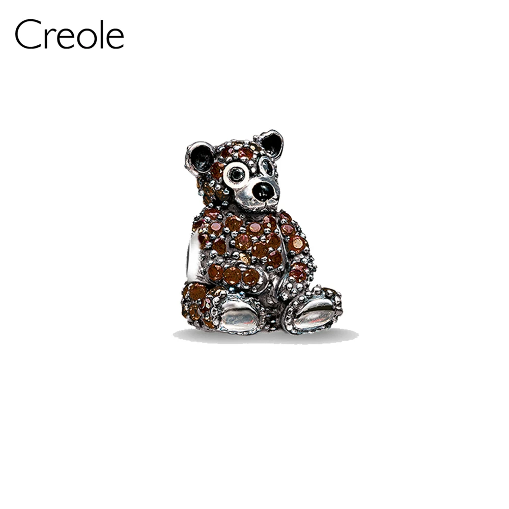 Teddy Bear Капли воды бульдог Ежик мышь лягушка плюшевый Подвеска Медведь бусины, Новая мода 925 стерлингового серебра ювелирные изделия подарок для женщин мужчин - Цвет: Teddy Bear