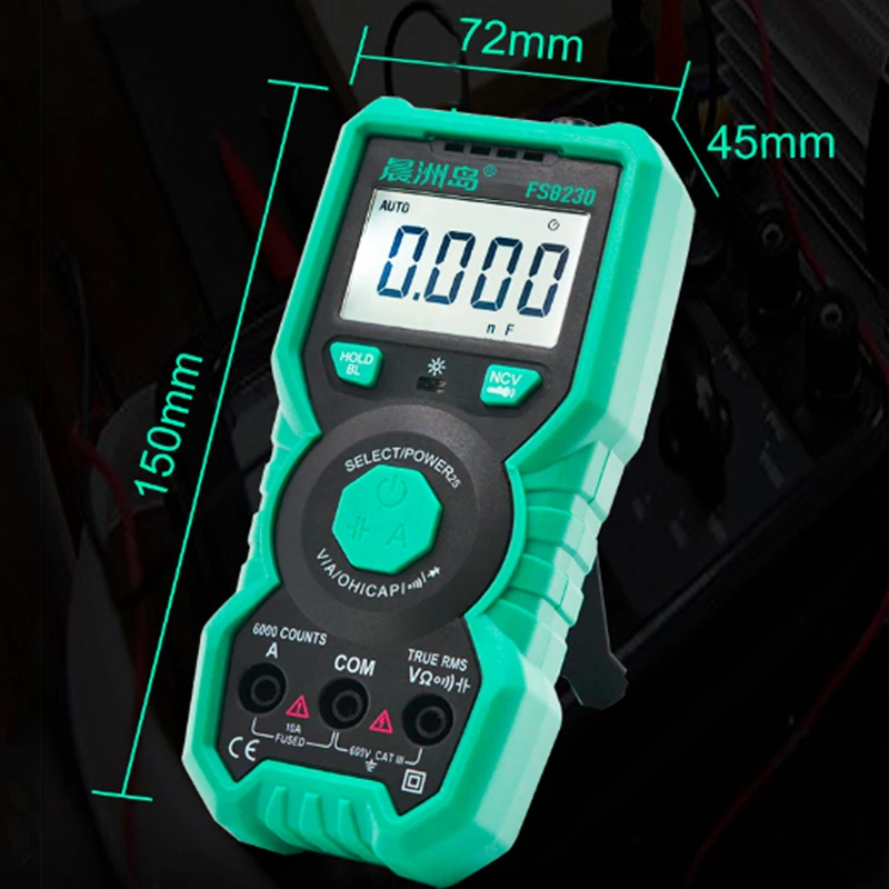 Цифровой Высокоточный мультиметр FS8230 вольтметр true RMS конденсатор сопротивления