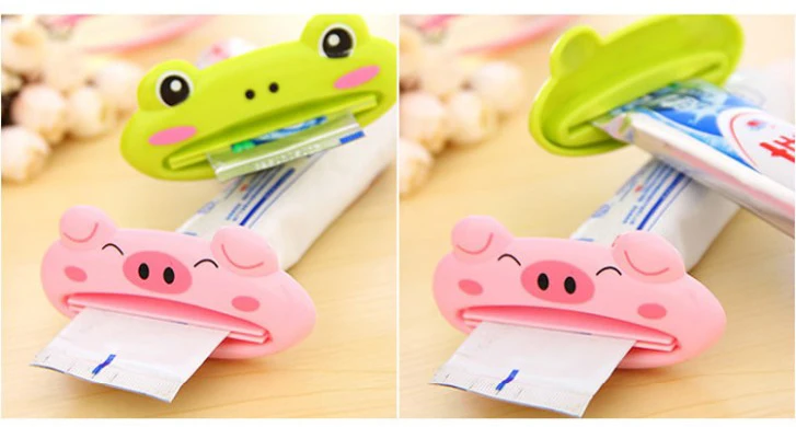 Cartoon Bathroom Dispenser Toothpaste 1pc/lot Lovely Animal Tube Squeezer Easy Squeeze Paste Dispenser Roll Holder 8.8*4cm