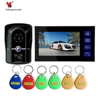 yobang security rfid touch keypad door intercom night vision eye camera doorphone color screen video door phone intercom system