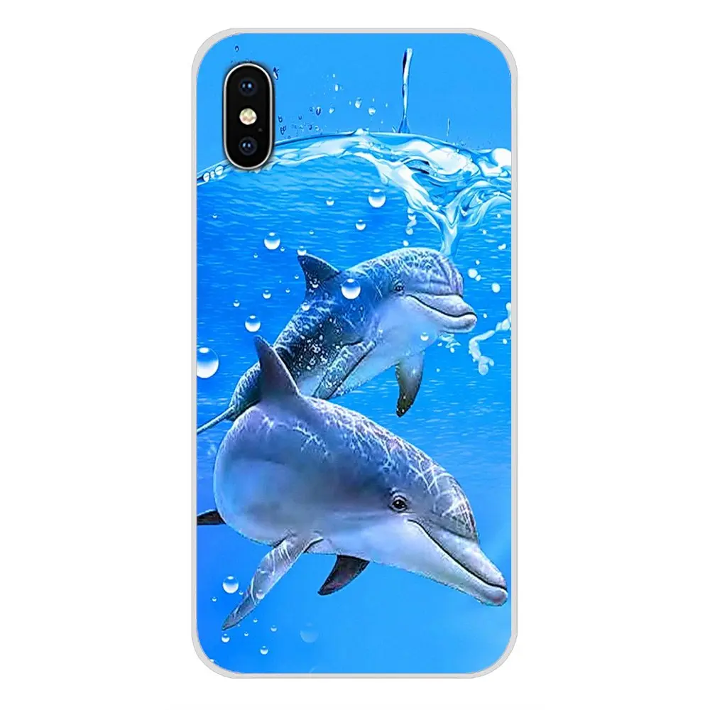 Прозрачный чехол из ТПУ для Xiaomi Redmi 4A S2 Note 3 3S 4 4X 5 Plus 6 7 6A Pro Pocophone F1 Ocean Dolphin Dance And Jumping|Чехлы-накладки| |
