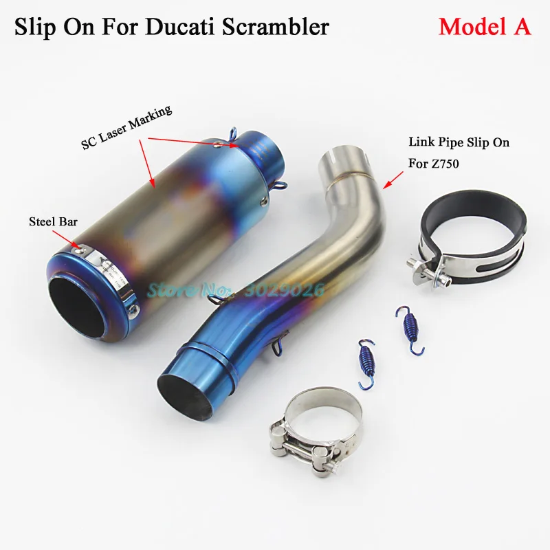 Синий комплект для выхлопной системы Slip On Ducati скремблер мотоцикл