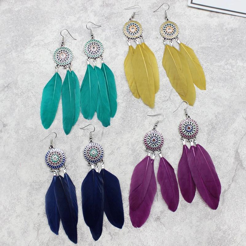 Женские эмалированные серьги-Подсолнухи в богемном этническом стиле | Украшения