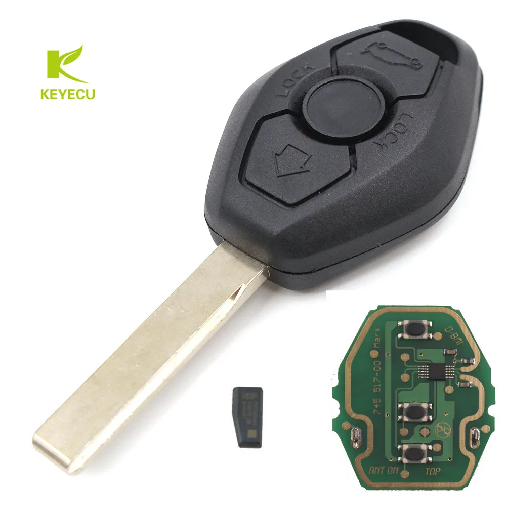 KEYECU 10 шт. EWS 3 кнопки дистанционного ключа Fob 315/433 МГц ID44 ДЛЯ BMW 5 7 серия 325 330 318 525 530 540