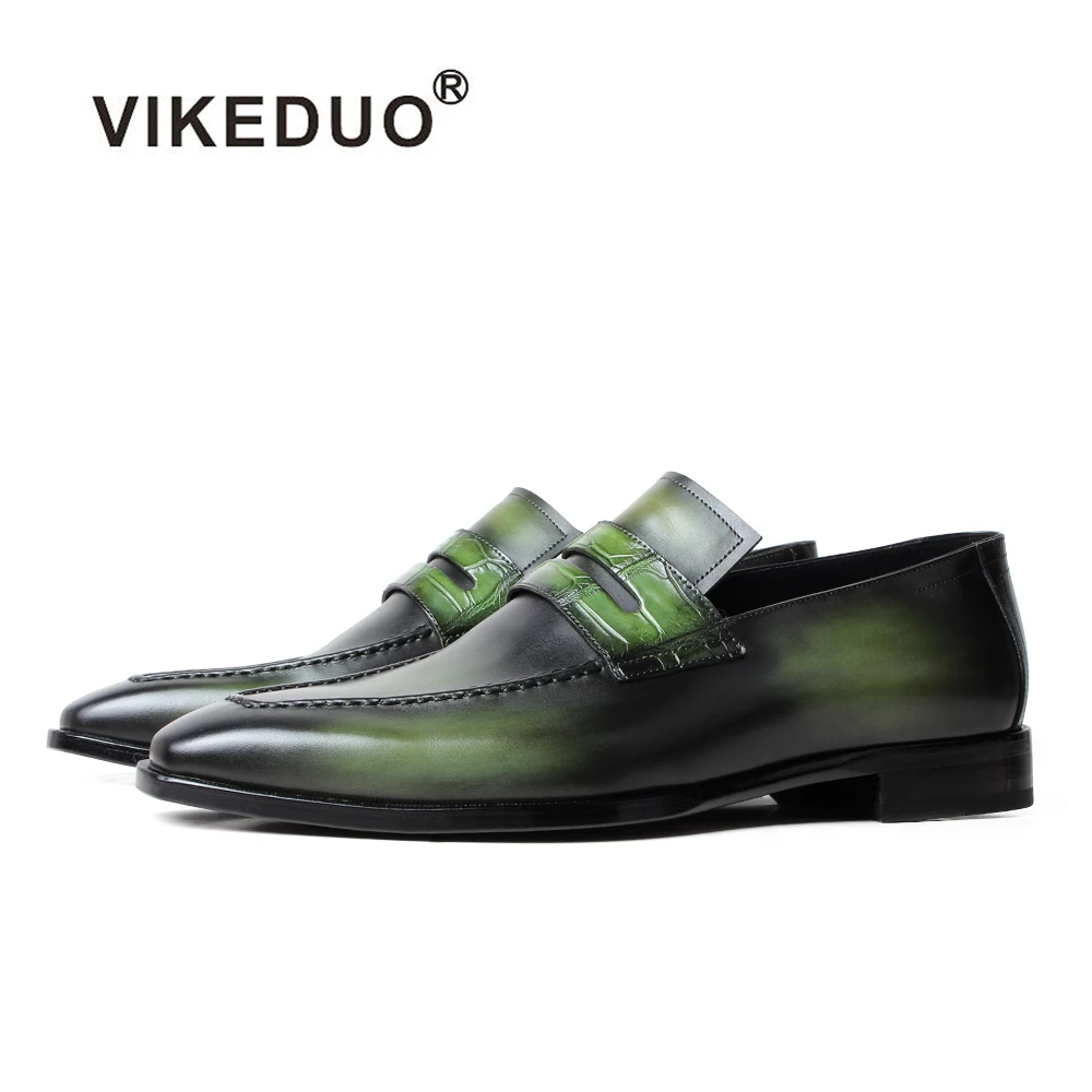 VIKEDUO Patina/Лоферы для мужчин Ручная работа Свадебная обувь офиса Повседневная