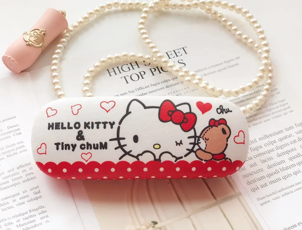 Дизайн, мультяшный Чехол для очков hello kitty для леди, детский держатель, металлическая коробка для очков, защитная коробка для очков My Melody
