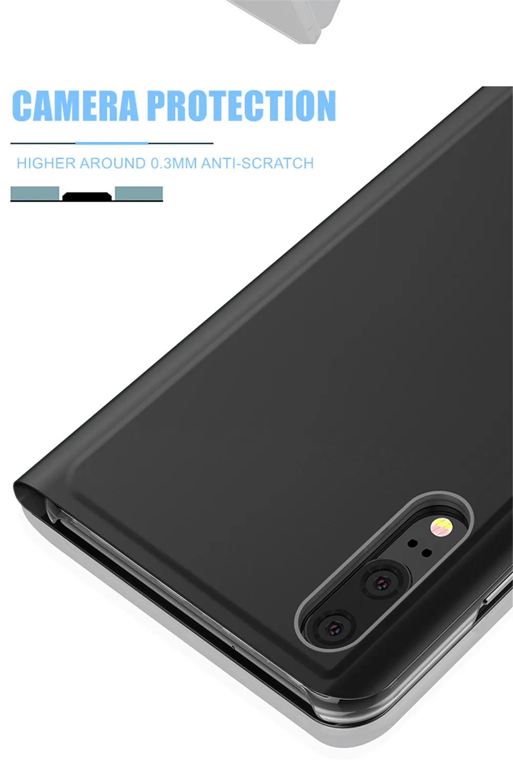 QINUO Смарт откидной зеркальный чехол с подставкой для huawei Nova 2 2i 3 3i 3e P10 P20 P30 P8 P9 Lite P Smart Коврики 9 10 20 Lite Pro крышка