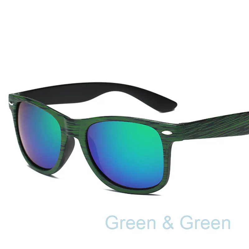 Green Green Новые модные готические деревянные солнцезащитные очки для мужчин s Ретро De Sol брендовые Солнцезащитные очки Квадратные женские мужские брендовые дизайнерские зеркальные цветные очки - Цвет линз: Green Green