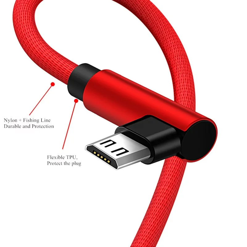Нейлоновый кабель Micro USB GUSGU 2 А для быстрой зарядки и передачи данных Samsung Huawei LG