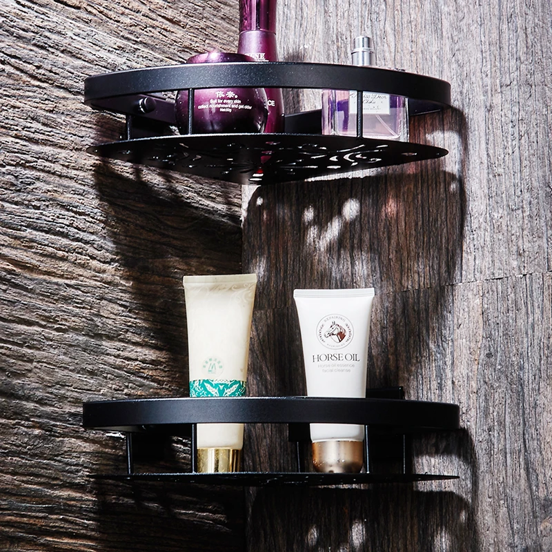 Бесплатная доставка черный настенный Алюминиевый держатель для ванной комнаты