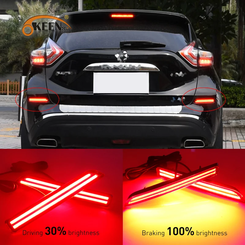OKEEN 2 шт. для Nissan Murano 2015 2016 Автомобильный светодиодный DRL заднего бампера стоп
