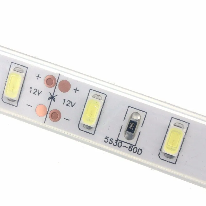 Водонепроницаемый IP65 1 м 5630 SMD 60 Светодиодный Силиконовая полоска светильник Холодный белый 12V
