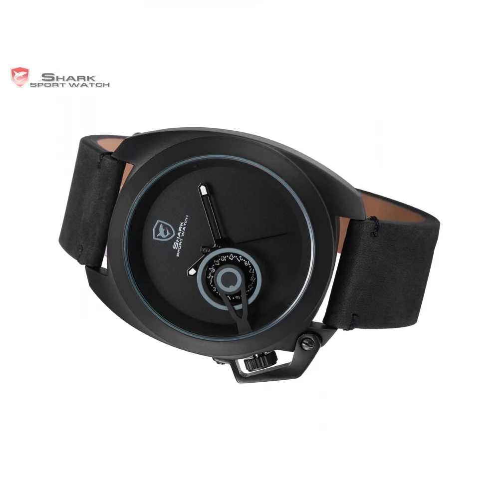 Tawny Shark Sport Watch Black Special Date Classic Design Leather Band Military Quartz Men Clock Relogio Masculino /SH447 | Наручные часы