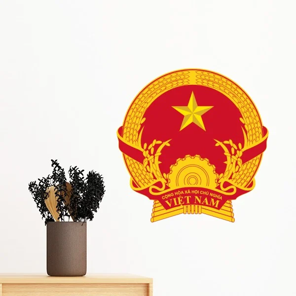 Вьетнамская Азия государственная эмблема Съемная Настенная Наклейка