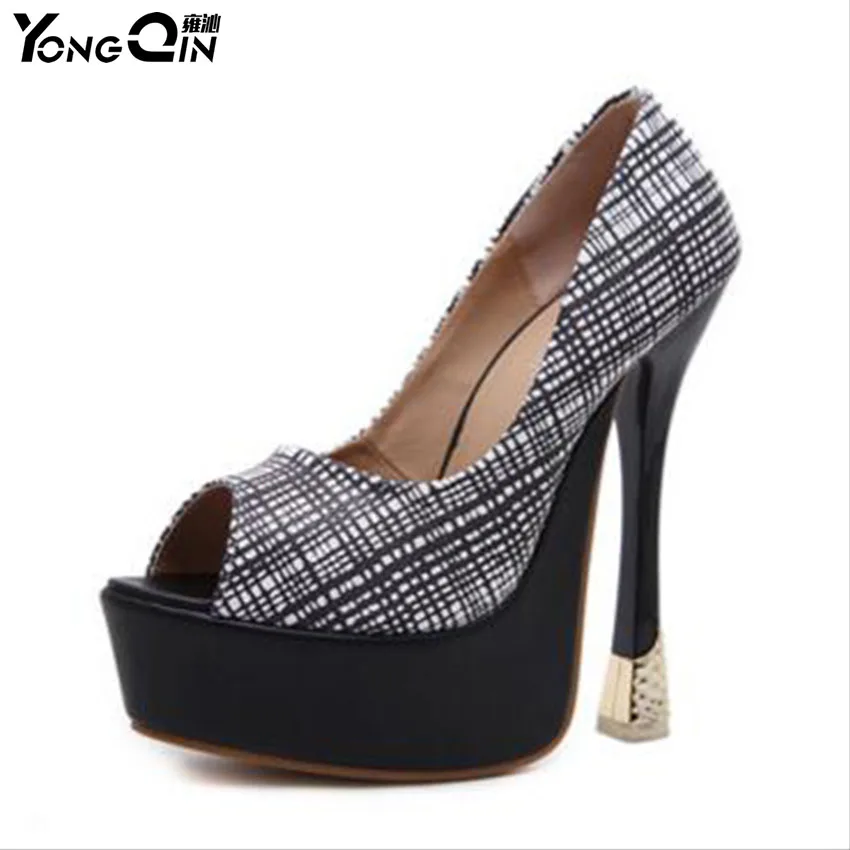 

Elegant Peep Toe Women Pumps 15CM High Heels Pumps Sexy Women Fashion Wedding Bridal Shoes size 34-40