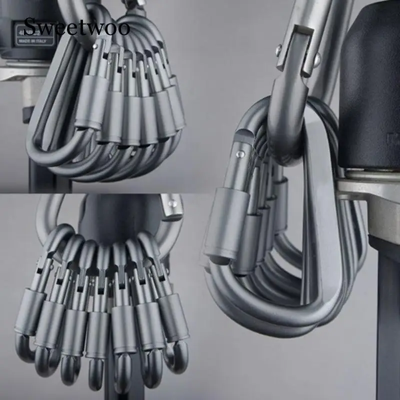 

6pcs/lot Carabiner Travel Kit Camping Equipment Alloy Aluminum Survival Gear Camp Mountaineering Hook Carabiner