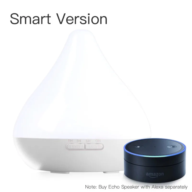 White GX. Диффузор портативный Wi-Fi умный увлажнитель воздуха ароматерапия Арома диффузор 300 мл Электрический диффузор очиститель воздуха работает с Alexa - Цвет: White