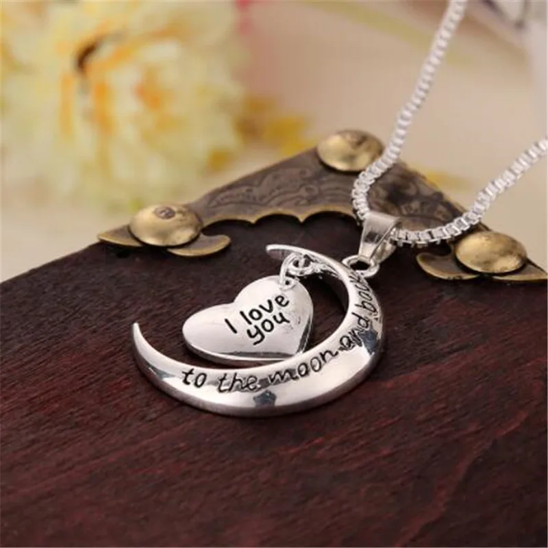 WKOUD I Love You To the Moon и Back ожерелье Forever колье Подвеска Ожерелье для женщин мужчин пара