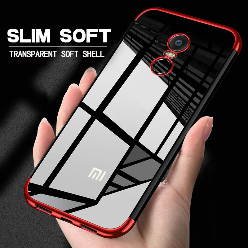 Shockproof Plating Clear Soft Gel TPU Silicone Case For Xiaomi Redmi 5 Plus 5plus 5+ Ultra Thin Rubber Cover Transparent Housing |