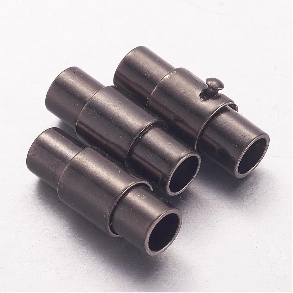 50Sets Column Brass Magnetic Screw Clasps Jewelry Findings 15x5mm Platinum/Silver/Golden Hole: 4mm | Украшения и аксессуары